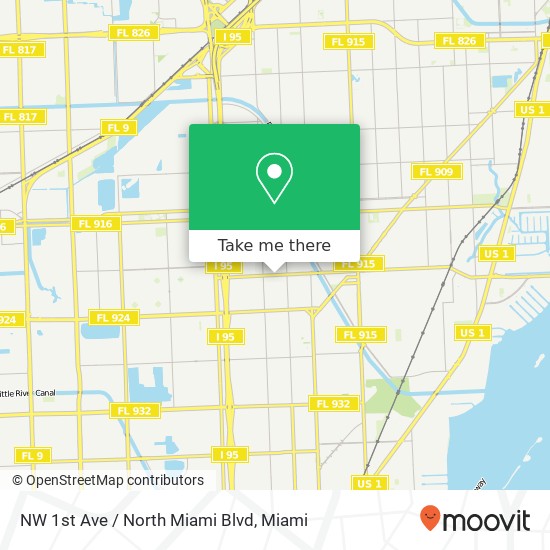 Mapa de NW 1st Ave / North Miami Blvd