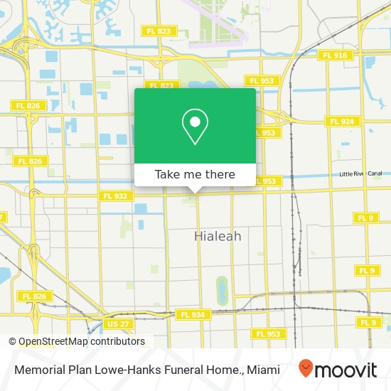 Mapa de Memorial Plan Lowe-Hanks Funeral Home.