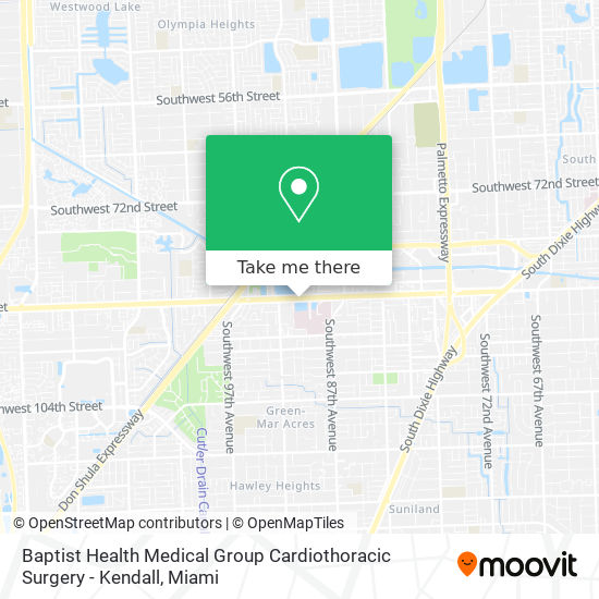 Baptist Health Medical Group Cardiothoracic Surgery - Kendall map
