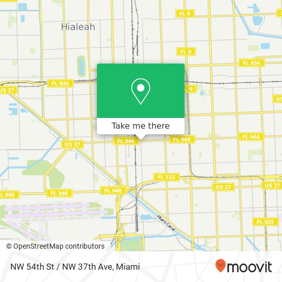 NW 54th St / NW 37th Ave map