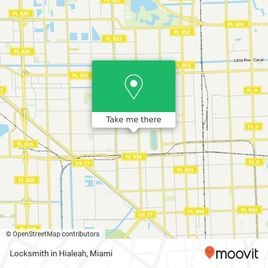 Mapa de Locksmith in Hialeah