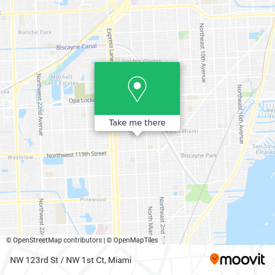 NW 123rd St / NW 1st Ct map