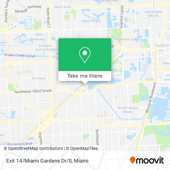 Exit 14/Miami Gardens Dr/S map