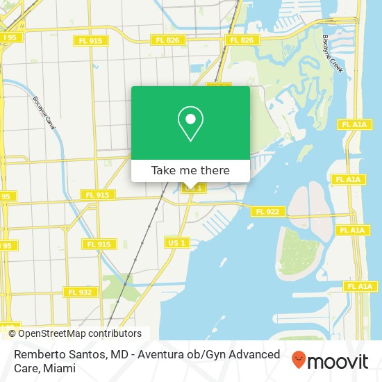 Remberto Santos, MD - Aventura ob / Gyn Advanced Care map