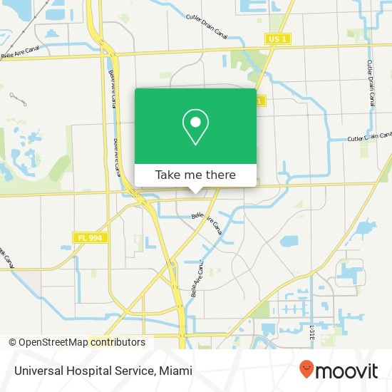 Universal Hospital Service map