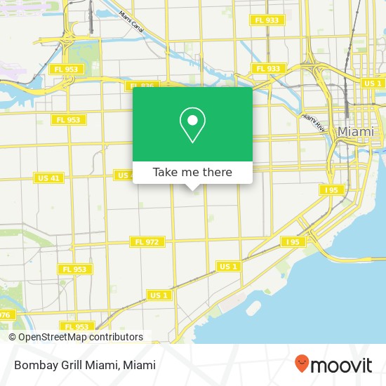 Bombay Grill Miami map