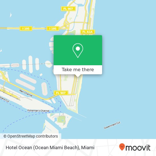 Hotel Ocean (Ocean Miami Beach) map