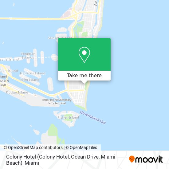 Mapa de Colony Hotel (Colony Hotel, Ocean Drive, Miami Beach)