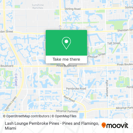 Mapa de Lash Lounge Pembroke Pines - Pines and Flamingo