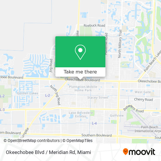 Okeechobee Blvd / Meridian Rd map