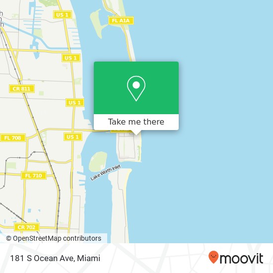 Mapa de 181 S Ocean Ave