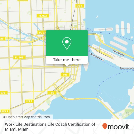 Mapa de Work Life Destinations Life Coach Certification of Miami