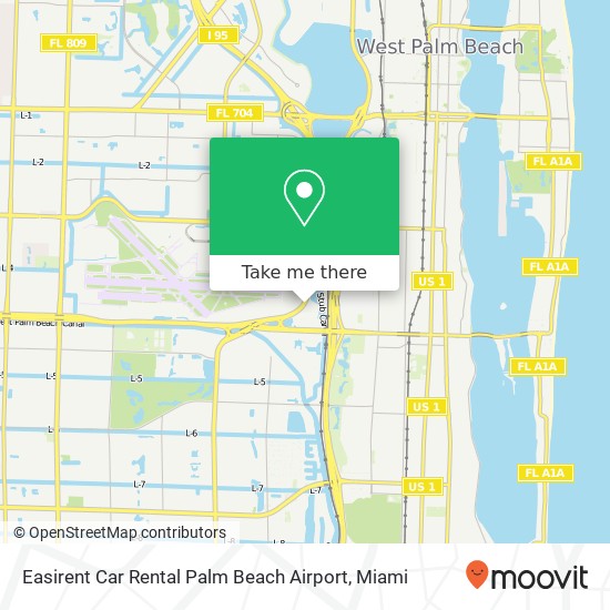 Mapa de Easirent Car Rental Palm Beach Airport