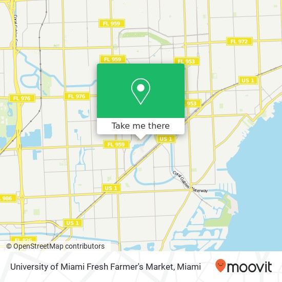 University of Miami Fresh Farmer's Market map