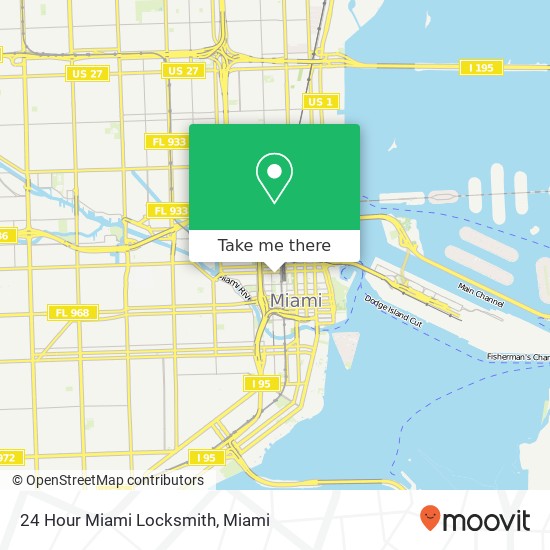 24 Hour Miami Locksmith map