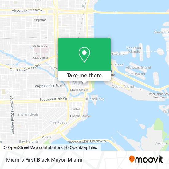 Miami's First Black Mayor map