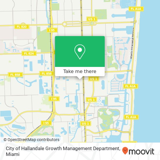 Mapa de City of Hallandale Growth Management Department