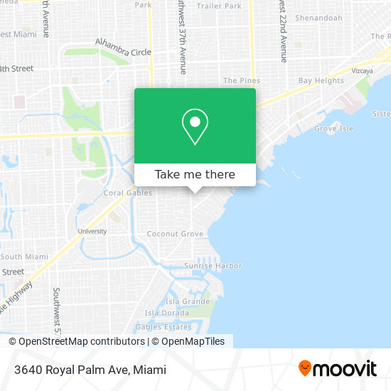 3640 Royal Palm Ave map