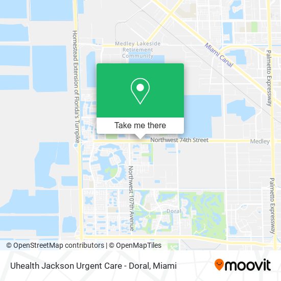 Mapa de Uhealth Jackson Urgent Care - Doral