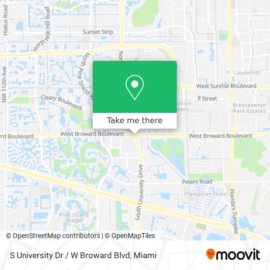 Mapa de S University Dr / W Broward Blvd