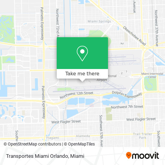 Transportes Miami Orlando map