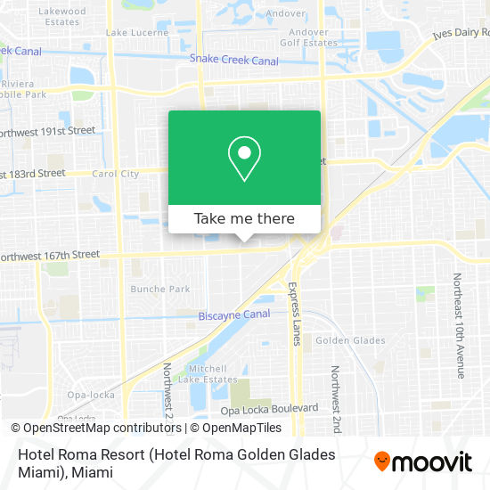 Mapa de Hotel Roma Resort (Hotel Roma Golden Glades Miami)