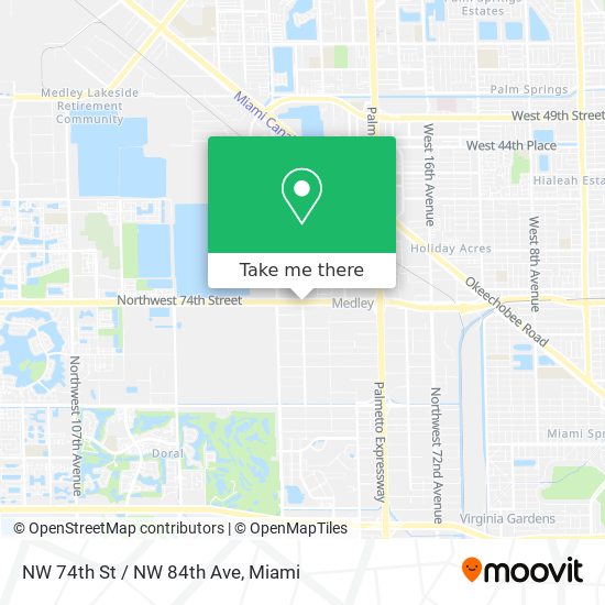 NW 74th St / NW 84th Ave map