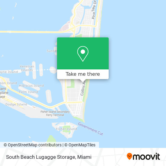 Mapa de South Beach Lugagge Storage