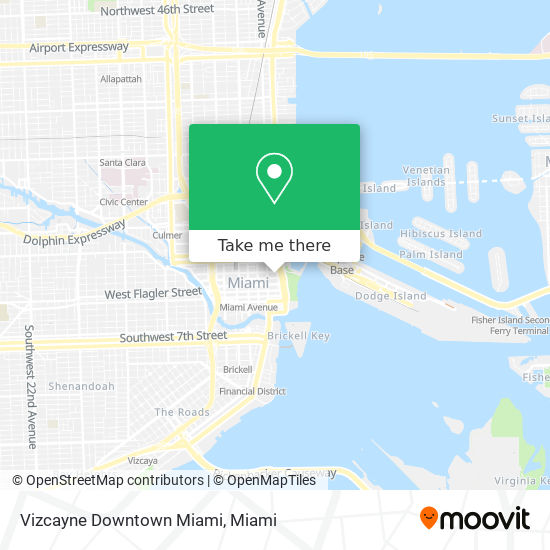 Mapa de Vizcayne Downtown Miami