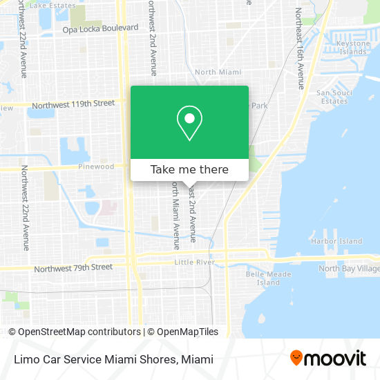 Limo Car Service Miami Shores map