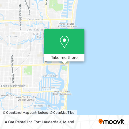 Mapa de A Car Rental Inc Fort Lauderdale