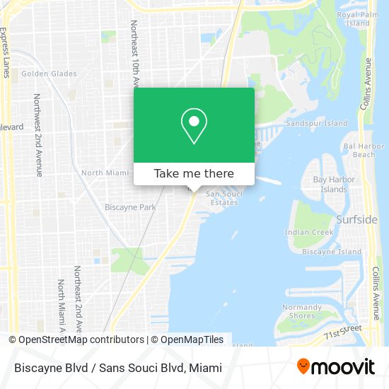 Biscayne Blvd / Sans Souci Blvd map