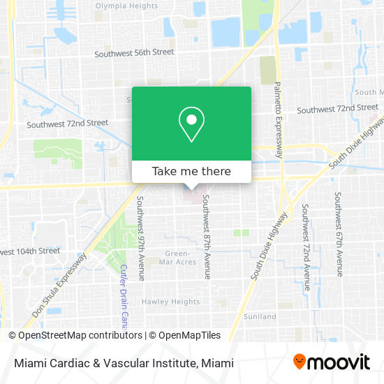 Mapa de Miami Cardiac & Vascular Institute