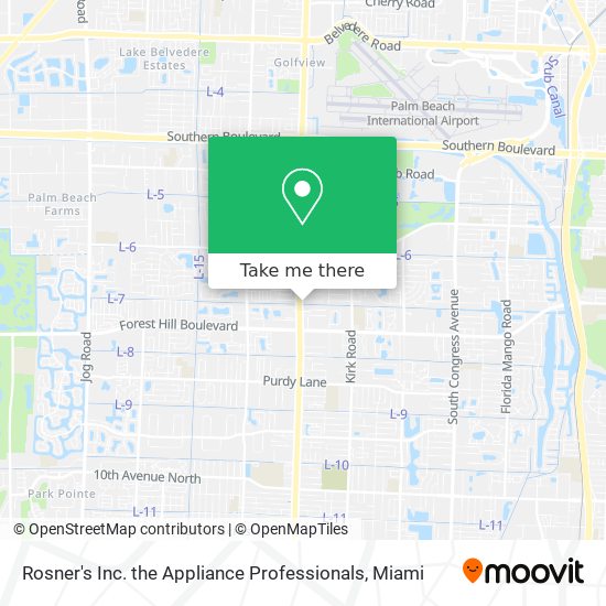 Mapa de Rosner's Inc. the Appliance Professionals