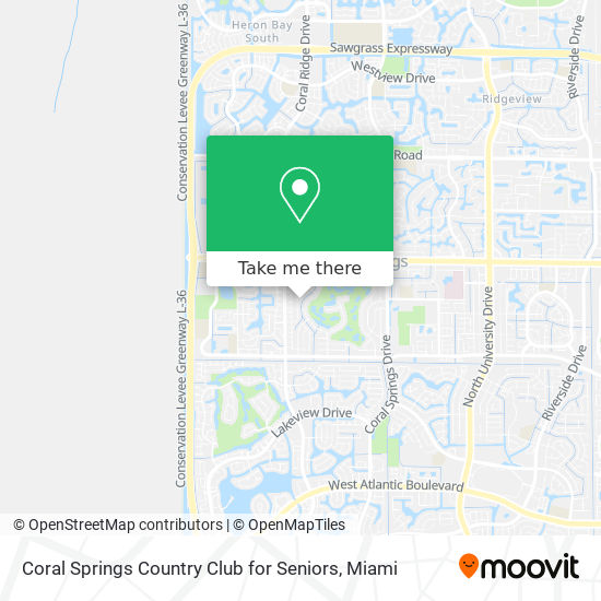 Coral Springs Country Club for Seniors map