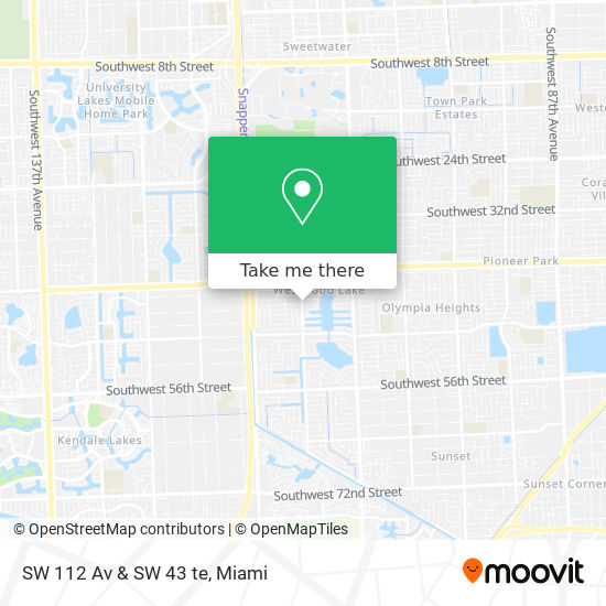 SW 112 Av & SW 43 te map