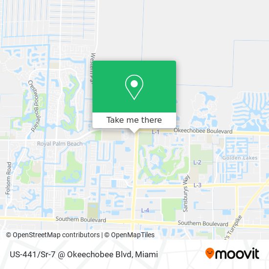 US-441/Sr-7 @ Okeechobee Blvd map