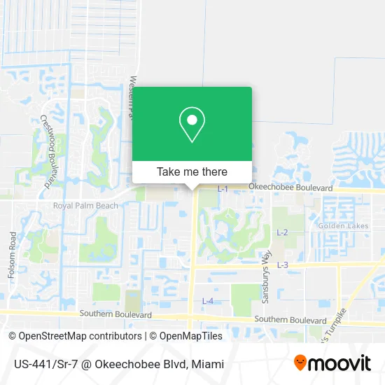 US-441/Sr-7 @ Okeechobee Blvd map