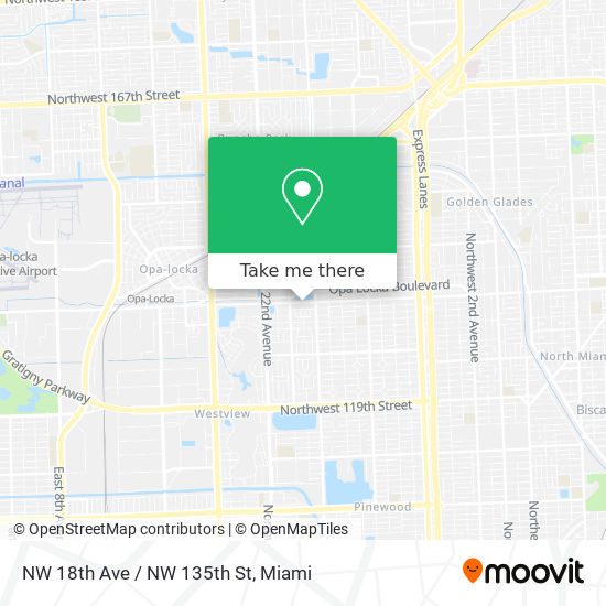 NW 18th Ave / NW 135th St map