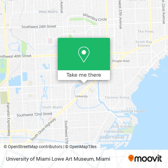 University of Miami Lowe Art Museum map