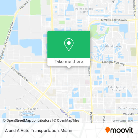 A and A Auto Transportation map