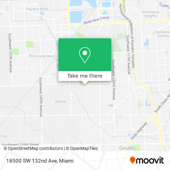 Mapa de 18500 SW 132nd Ave