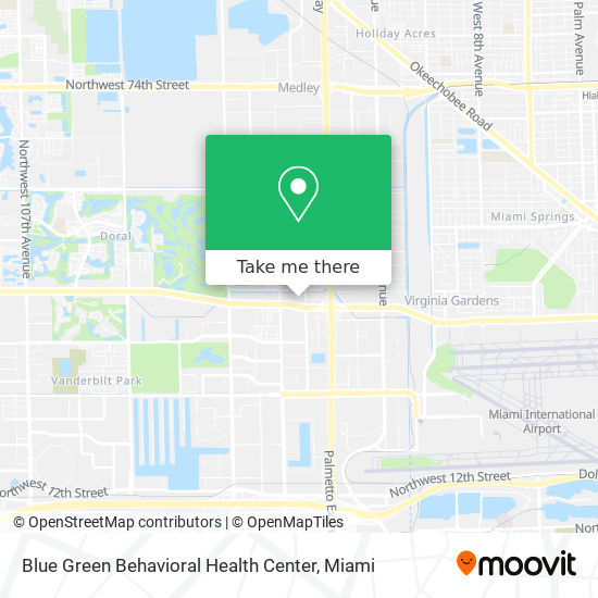 Blue Green Behavioral Health Center map