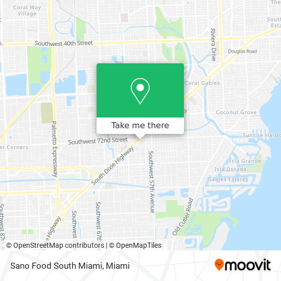 Sano Food South Miami map