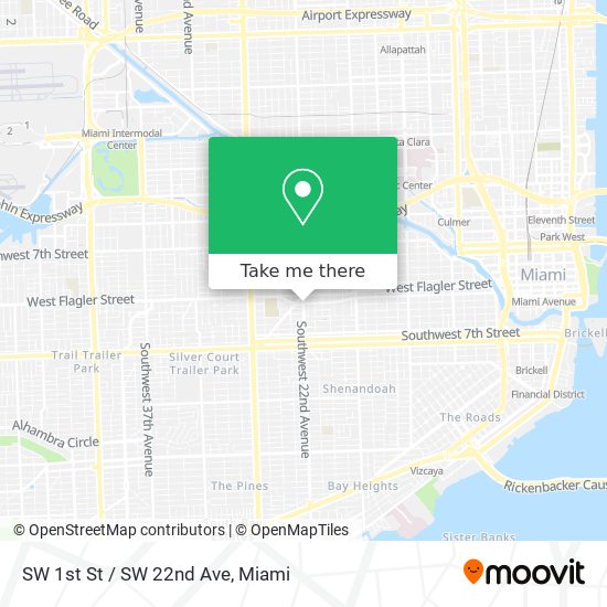 Mapa de SW 1st St / SW 22nd Ave