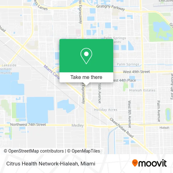 Mapa de Citrus Health Network-Hialeah