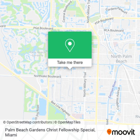 Palm Beach Gardens Christ Fellowship Special map