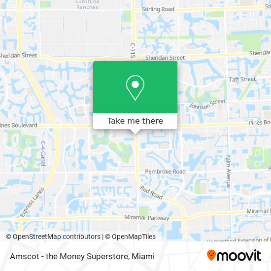 Mapa de Amscot - the Money Superstore