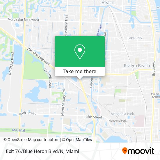 Mapa de Exit 76/Blue Heron Blvd/N