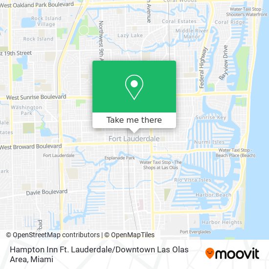 Mapa de Hampton Inn Ft. Lauderdale / Downtown Las Olas Area